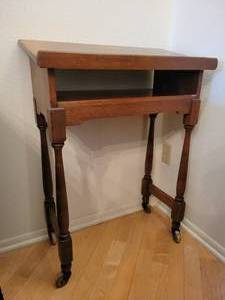 Vintage Solid Wood rolling Lectern DictionaryBible Stand.