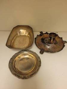 Sterling Silver Trays and Sterling Ashtray.