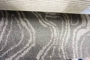 lot 35 image: 15-ft. Approx. Carpet Remnant Color-Tone Grey with White Swirl