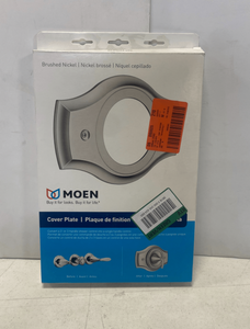 lot 5 image: MOEN 1920BN Remodeling Cover Plate in Brushed Nickel ($69 Retail Value)