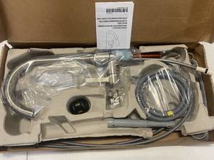 lot 28 image: MOEN 7882SR Genta LX Single-Handle Pull-Down Sprayer Kitchen Faucet with Reflex in Spot Resist Stainless($393 Retail Value)