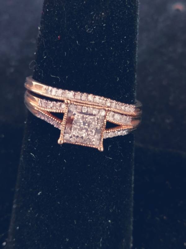 Promise of Love 10K Yellow Gold 15 ct tw Princess-Cut Diamond Square Bridal Set