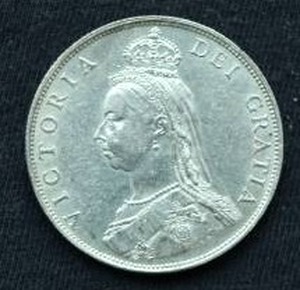1887 British Silver 1 Florin Coin - Victoria