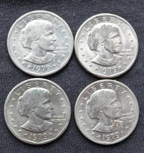(4) Susan B. Anthony Dollar Coins