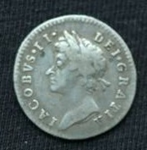 1686 British Maundy 3 Pence Silver Coin - James II