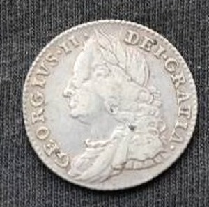 1758 British 6 Pence Silver Coin - George II