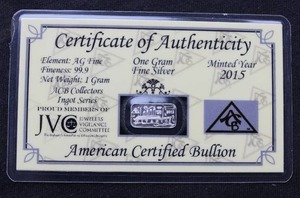 1 Gram .999 Silver Titanic Ingot