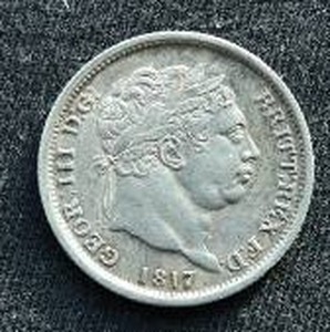 1817 British Silver 1 Shilling Coin - George III