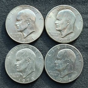 (4) Eisenhower Dollar Coins