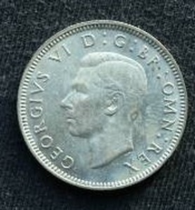 1942 British Silver 1 Shilling Coin