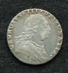 1787 British Silver 6 Pence Coin - George III