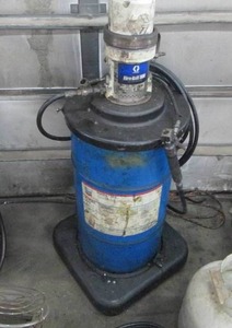lot 57 image: Graco Pnumatic Fireball 300 pump with Partial Barrel of Miltifak EP-2 Grease and Rolling Cart