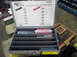 lot 200 image: Kimball Midwest Parts Drawer With Heat Shrink Tubing