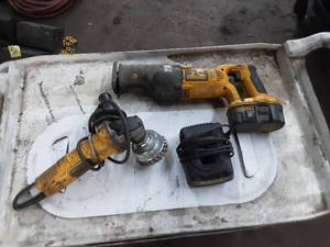 lot 94 image: DeWalt 18V Sawzall with Battery & Charger, and DeWalt Angle Grinder