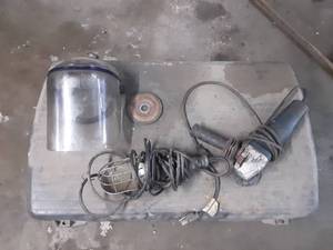 lot 99 image: Bosch Grinder 4-12, Grinding Mask and Trouble Light