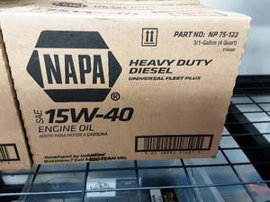 lot 123 image: New Case of Napa 1 Gallon Jugs (15w-40) Heavy Duty Diesel Oil
