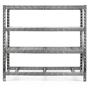 lot 290 image: Gladiator 72x24x77 heavy duty storage shelf with 2 uprights 8 cross bars and wire racks no contents