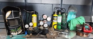 lot 324 image: Assortment of Welding Equipment, Welding Hat with NO auto Darkening, and More