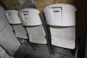 lot 423 image: 3 Plastic Lifetime Folding Chairs