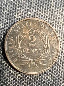lot 13A image: 1868 US 2 CENT PIECE XF40