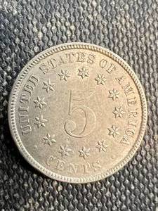 lot 21A image: 1883 US SHIELD NICKEL AU55