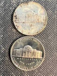 lot 26A image: 2 US JEFFERSON NICKELS 1945-S WWII 1970-S PROOF