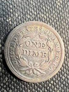lot 29A image: 1853 WARROWS US SEATED DIME XF
