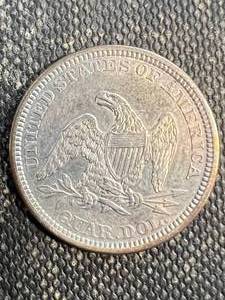 lot 35A image: 1860 US SEATED QUARTER UNC NICELY TONED