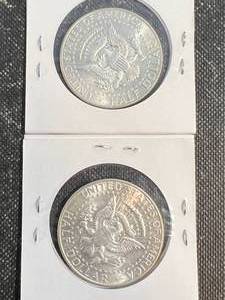 lot 10 image: 2 US KENNEDY HALF DOLLARS 1964-D
