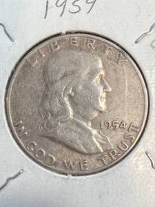 lot 36 image: 1954 US FRANKLIN HALF DOLLAR