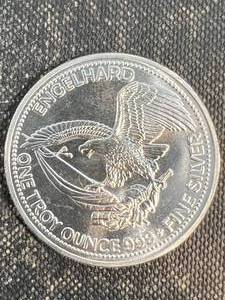 lot 38 image: 1 TROY OZ .999 FINE SILVER 1985 AMERICAN PROSPECTOR ROUND