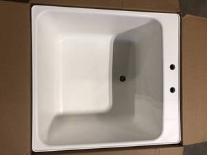 MUSTEE Utilatub 20 Gallon 23 in. x 25 in. Freestanding LaundryUtility Sink in white  Customer Returns See Pictures