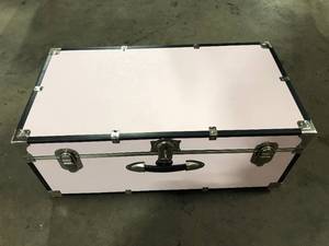 Seward Trunk Seward Rover 30 in. Blush Trunk with Wheels and Lock, 12.25 in H x 15.75 in D, Engineered Wood  Customer Returns See Pictures