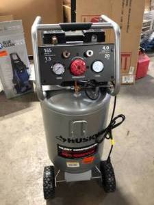 Husky 20 Gal. Vertical Electric-Powered Silent Air Compressor  Customer Returns See Pictures
