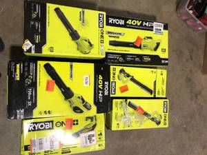 Lot of Ryobi 18V Cordless Jet Fan Blower Various Sizes and Conditions Customer Returns See Pictures