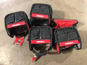 Lot of Husky 10 in. 15 Pocket Open Top Tool Bag  Customer Returns See Pictures