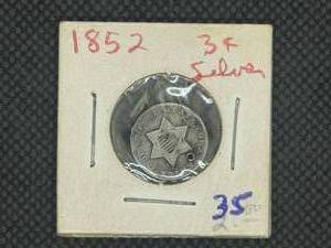 1852 Three Cent Silver Coin