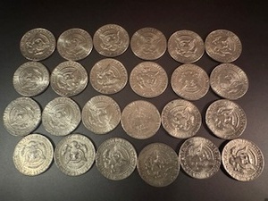 24 Various Date Half Dollar Coins (1971-2001)