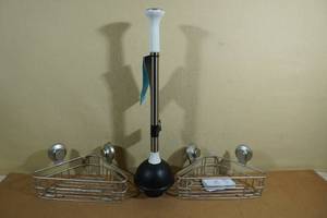 2 Shower Shelves with Plunger