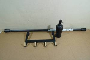 Tension Shower Curtain Rod with Door Towel Hanger and Soap Dispenser -Matte Black