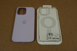 2 Apple iPhone 14 Pro MagSafe Phone Cases -Clear & Purple