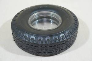 Vintage Firestone Tire with Glass Ashtray