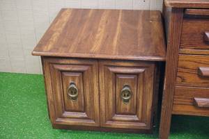 Vintage Solid Wood Desk with End-Table