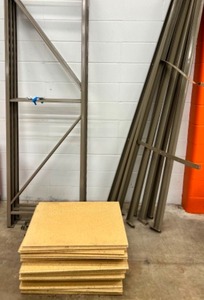 lot 31 image: Heavy Duty and Large 8 Foot Metal Shelving Unit