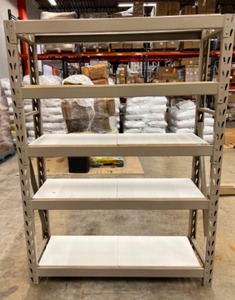 lot 32 image: Heavy Duty Metal Shelving Unit