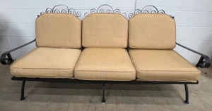 lot 54 image: Outdoor or Porch Sofa Black Painted Aluminum