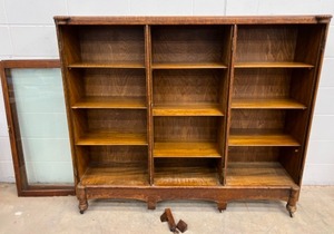 lot 95 image: Antique Cabinet wShelving & 2 Glass Doors