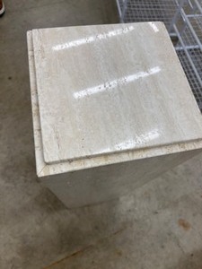 lot 7 image: Vintage Marble Travertine Pedestal Stand
