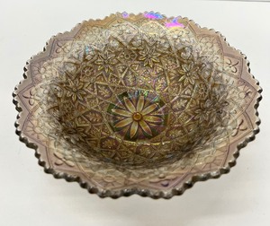 lot 68 image: IMPERIAL Carnival Glass Bowl - Hattie Pattern