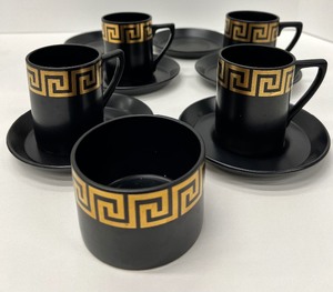 lot 72 image: Vintage PORTMEIRION Greek Key Demitasse Drinkware